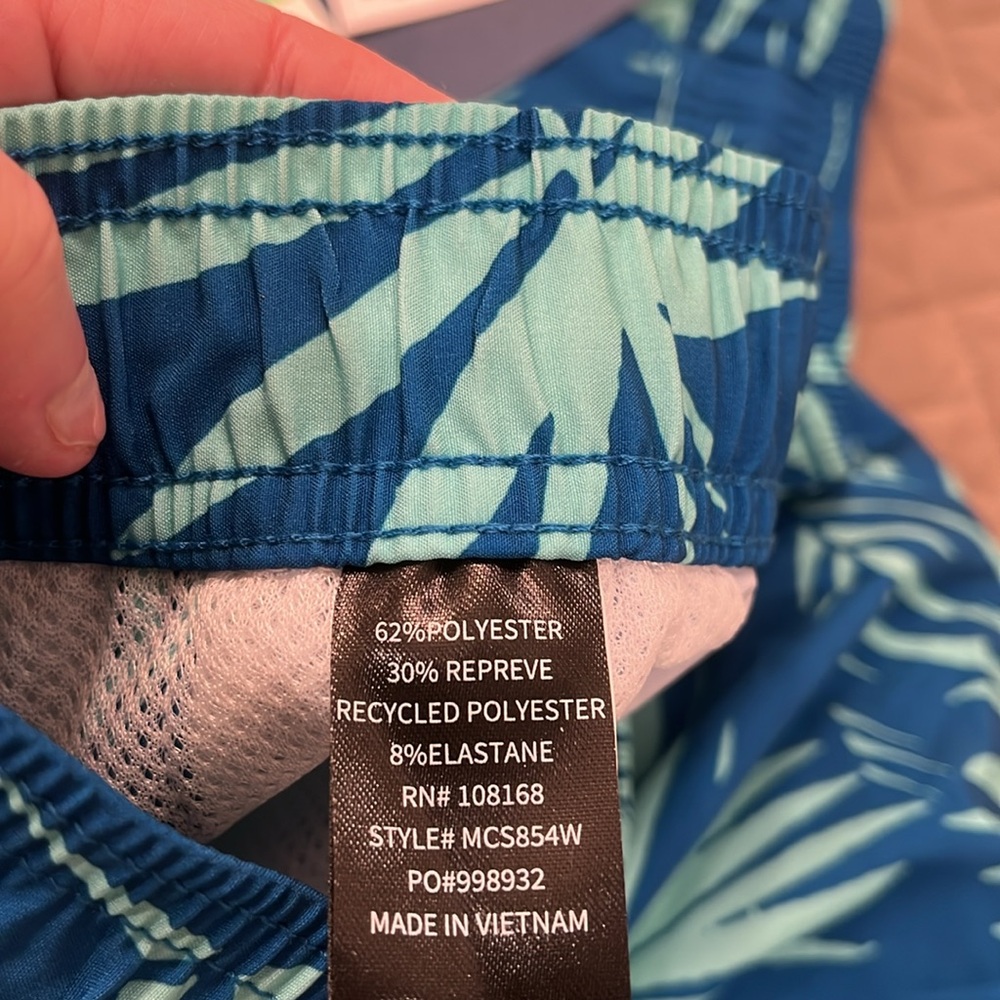 BLUE CROWN Blue Fronds Mens 7" Swim Shorts/NWT/S - Picture 13 of 16